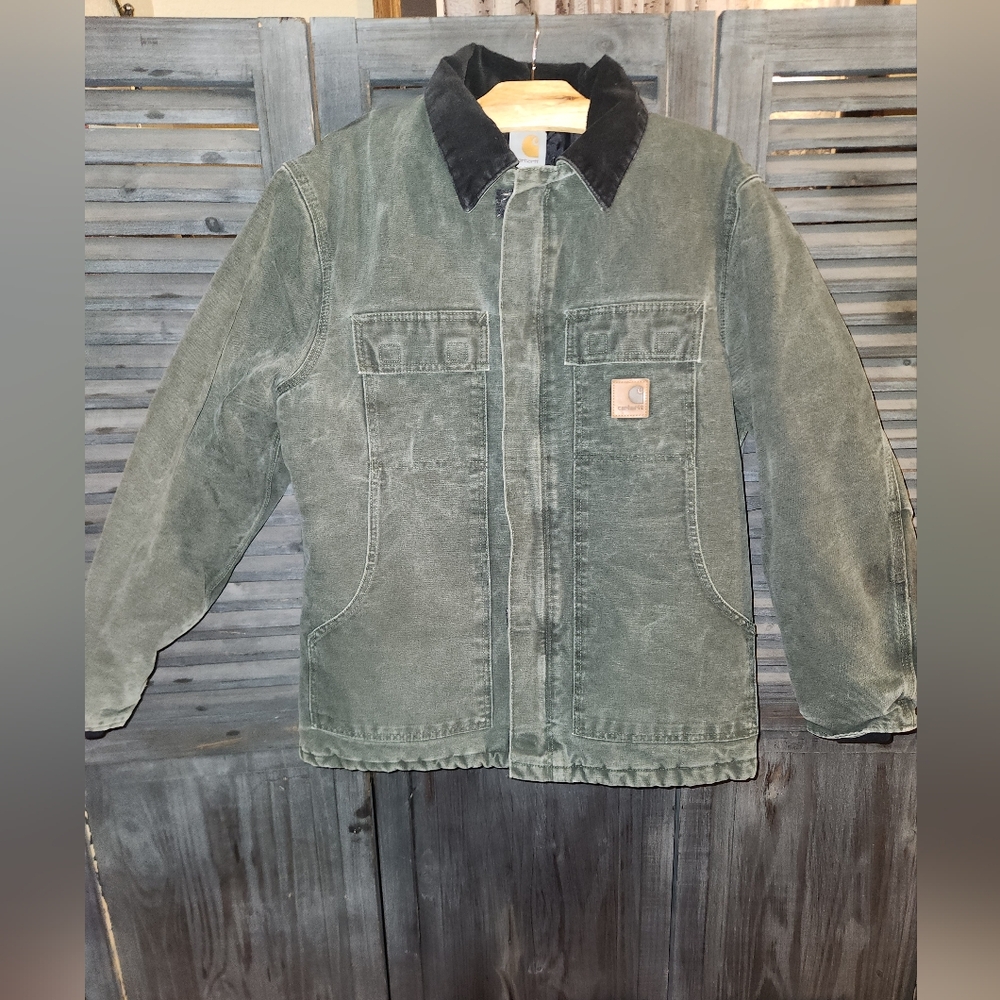 Carhartt C26 MOS Green Jacket w/ Black Collar Men's Medium
